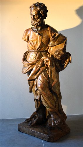 "Saint Peter" Bronze and terracotta sculpture